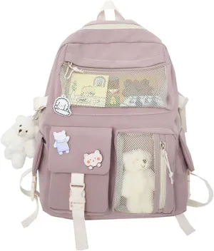 Women's Fashion Cloth Outdoor Travel Bag Soft Rucksack Ladies Shoulder Bags Medium Multipurpose Design Backpack(One Size)