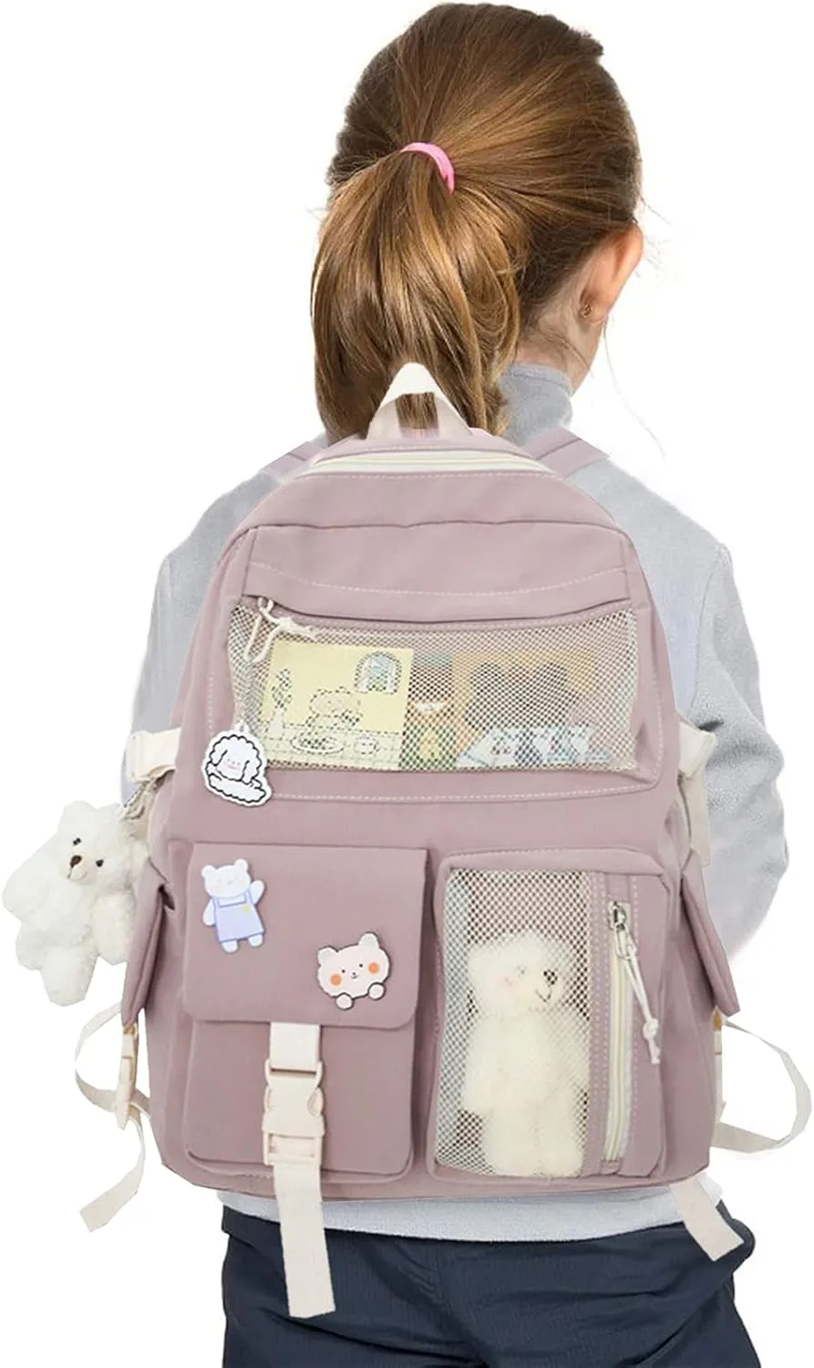 Women's Fashion Cloth Outdoor Travel Bag Soft Rucksack Ladies Shoulder Bags Medium Multipurpose Design Backpack(One Size)