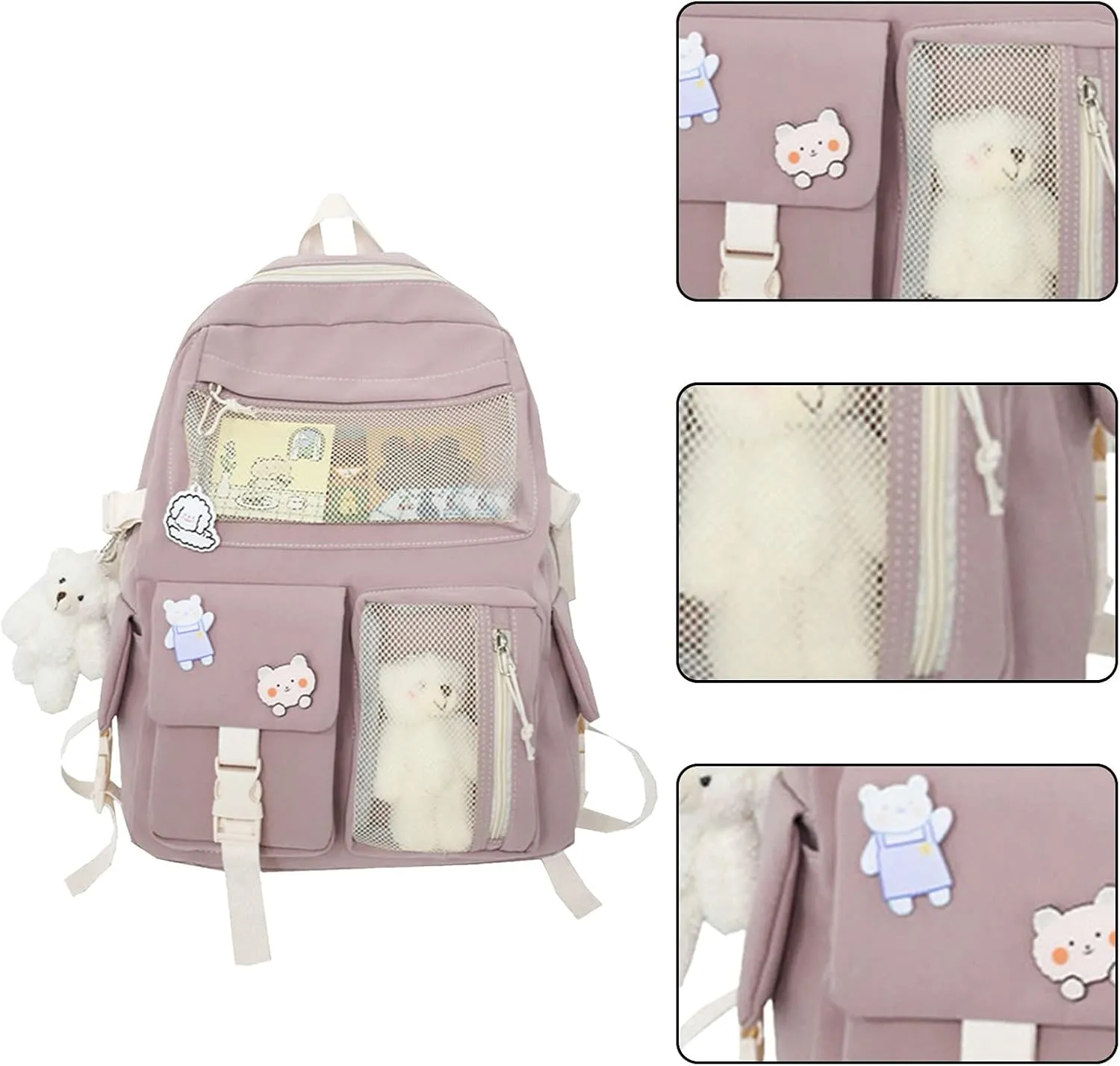 Women's Fashion Cloth Outdoor Travel Bag Soft Rucksack Ladies Shoulder Bags Medium Multipurpose Design Backpack(One Size)
