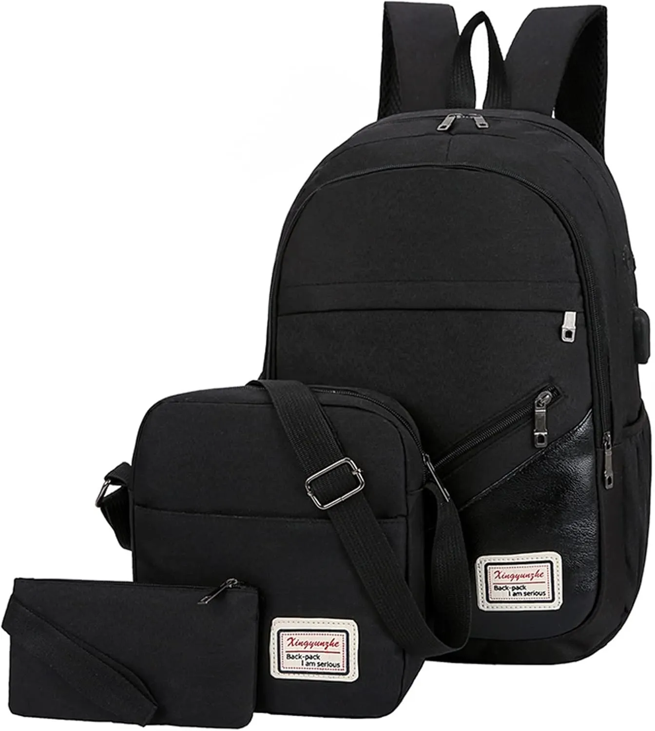 Women's Function Casual Backpack Soft Leather Backpacks Travel Bags Cute Tote Designer Backpack Purse for Women(Black)