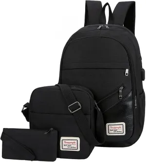 Women's Function Casual Backpack Soft Leather Backpacks Travel Bags Cute Tote Designer Backpack Purse for Women(Black)