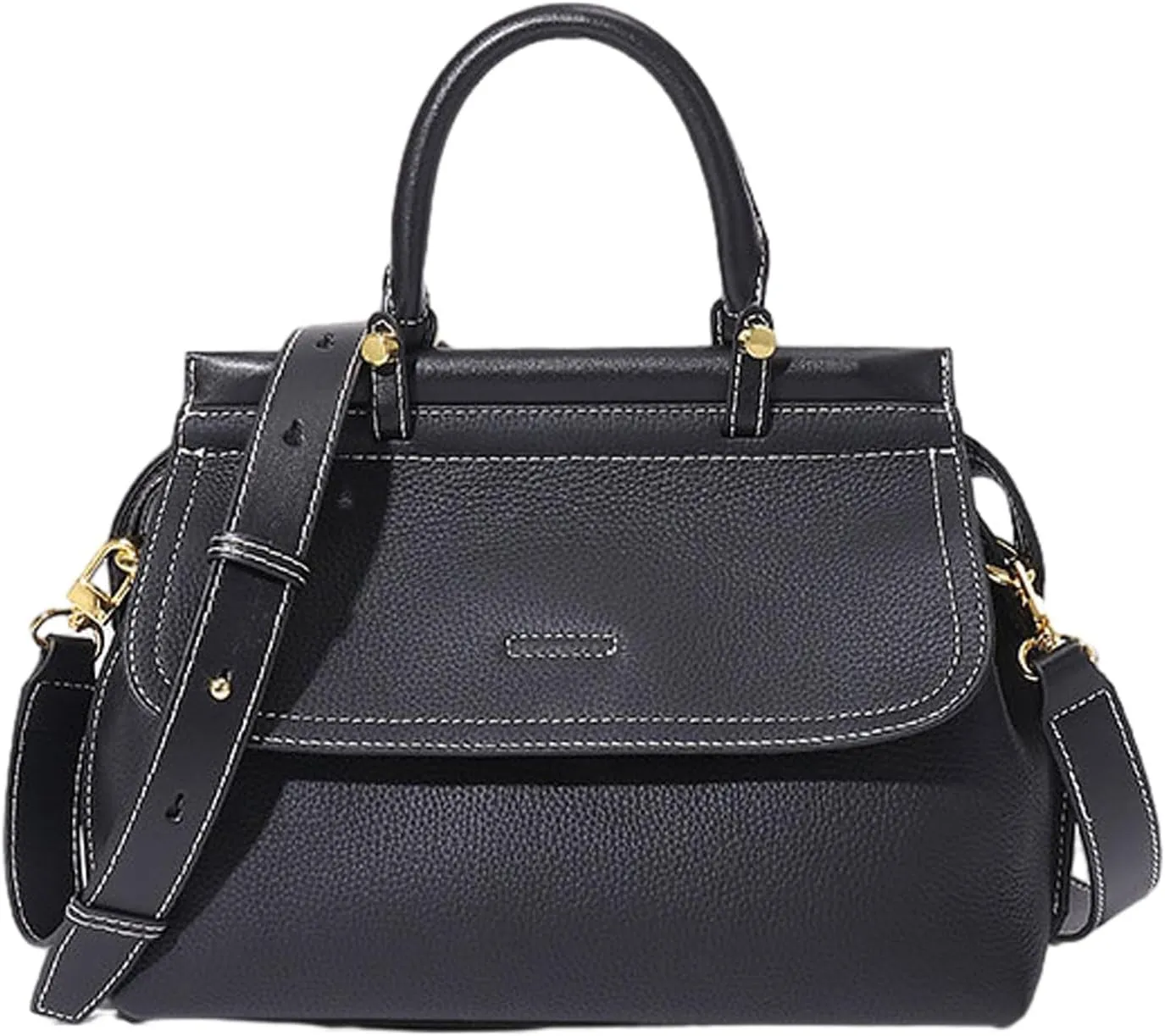 Women's Genuine Leather Handbags Purses Top-handle Totes Satchel Shoulder Bag for Ladies with Adjustable Strap (A)
