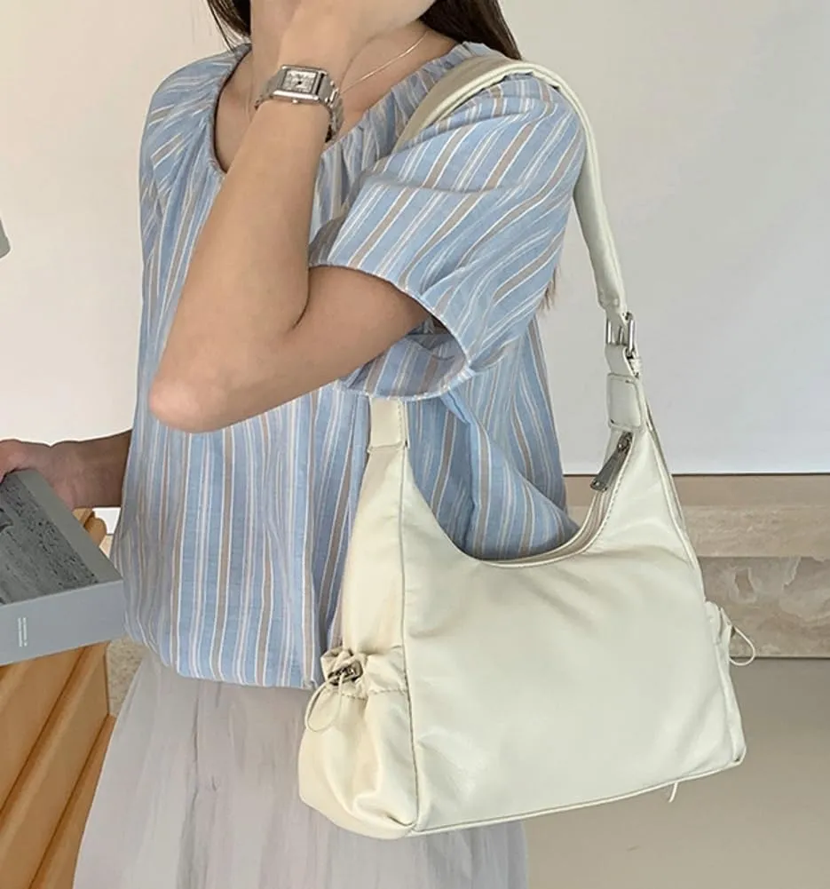Women's Handbag PU Leather Shoulder Tote Bag Glossy Handle Underarm Purse Satchels 2024