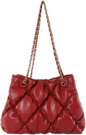 Women's Quilted Vegan Leather Shoulder Crossbody Bag Y2K Diamond Hobo Large Totes Handbag Fashion Purse Top Handle Satchel