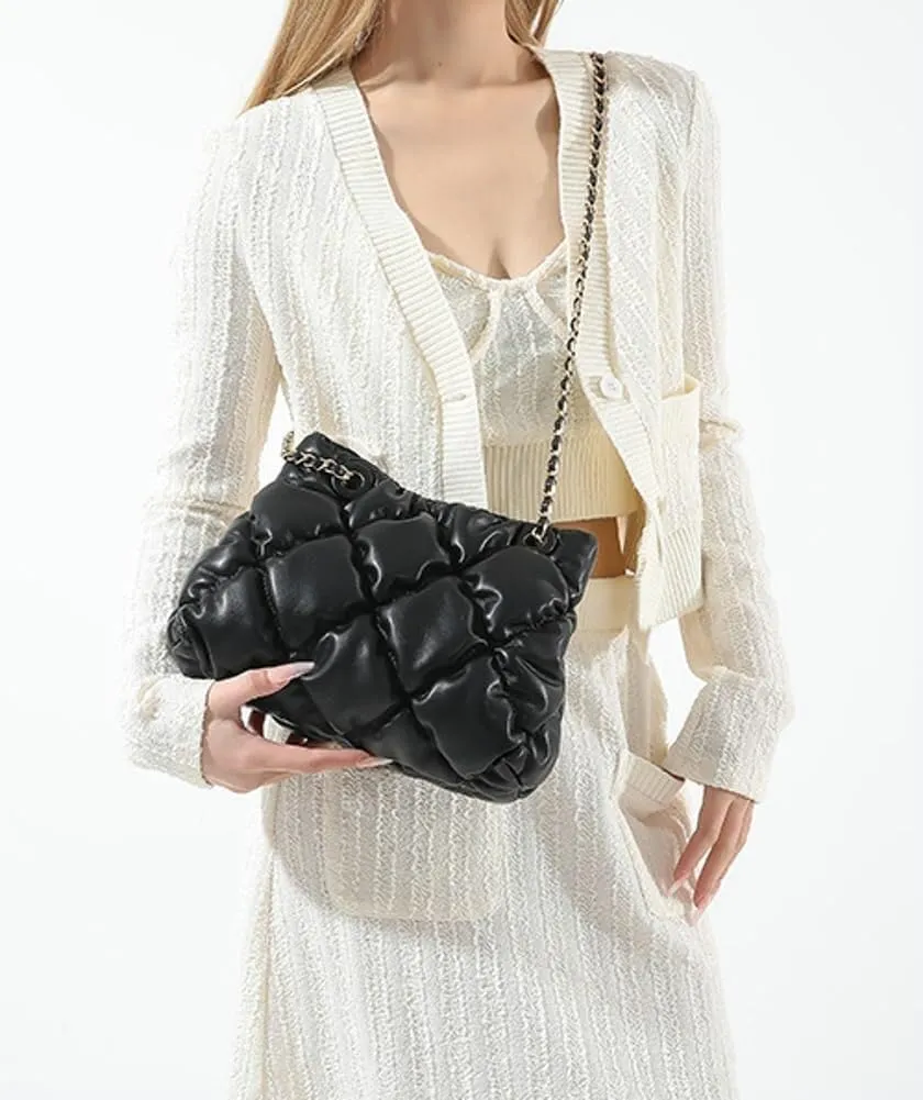 Women's Quilted Vegan Leather Shoulder Crossbody Bag Y2K Diamond Hobo Large Totes Handbag Fashion Purse Top Handle Satchel