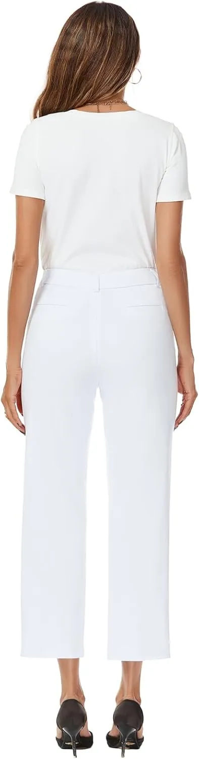 Women's Straight Leg Dress Work Ankle Pants Business Office Casual Slacks with Pockets