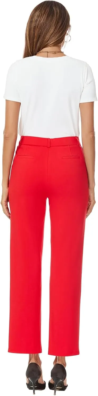 Women's Straight Leg Dress Work Ankle Pants Business Office Casual Slacks with Pockets