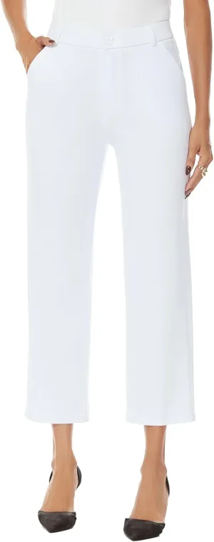 Women's Straight Leg Dress Work Ankle Pants Business Office Casual Slacks with Pockets
