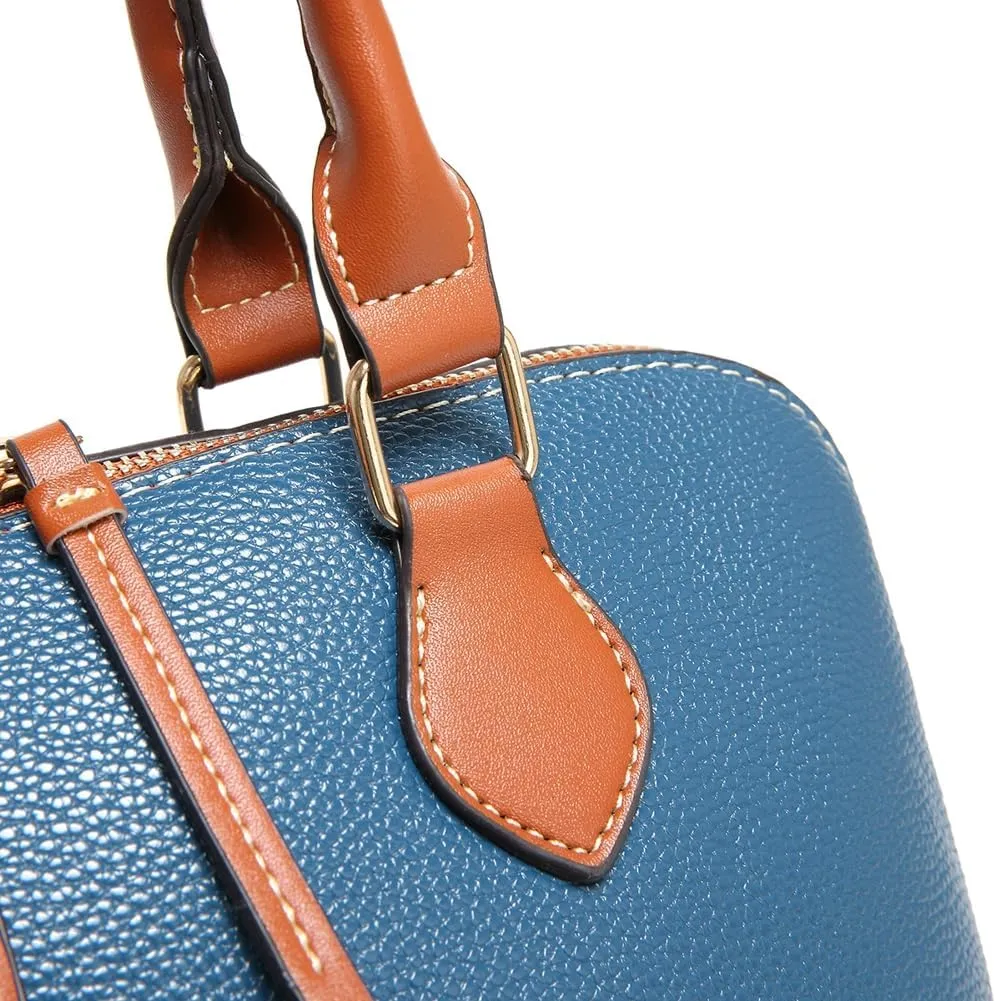 Womens Trendy Vegan Leather Handnag Purse Large Shell Tote Crossbody Bag Working Shoulder Bag Top Handle Satchels