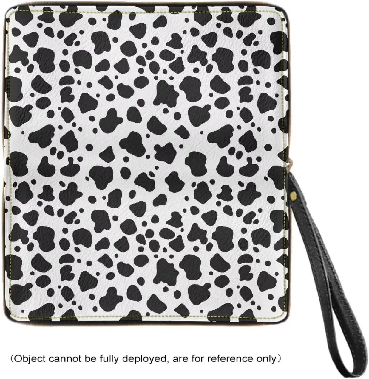 Women's Zip Long Wallet Wristlet Card Holder Organizer Large Capacity Waterproof Ladies Clutch Purse Black and White Cow Spot Pattern Convenient Stylish Travel,Shopping,Dating Coin Pocket