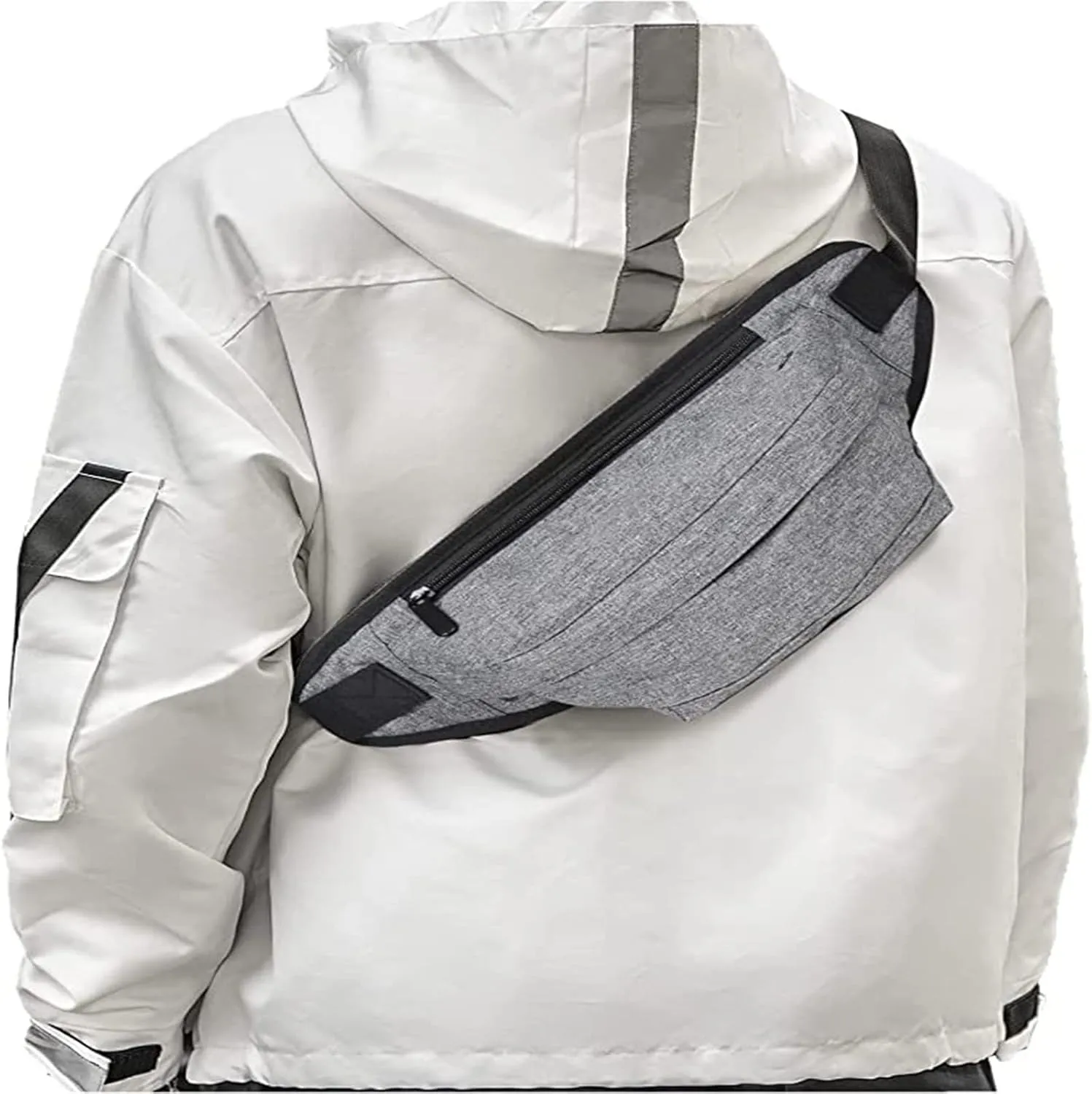 Wool Messenger Bags for Men Black Bag Waist Bag For Men Dog Walking Lightweight Fanny Pack For Women (Grey, One Size)