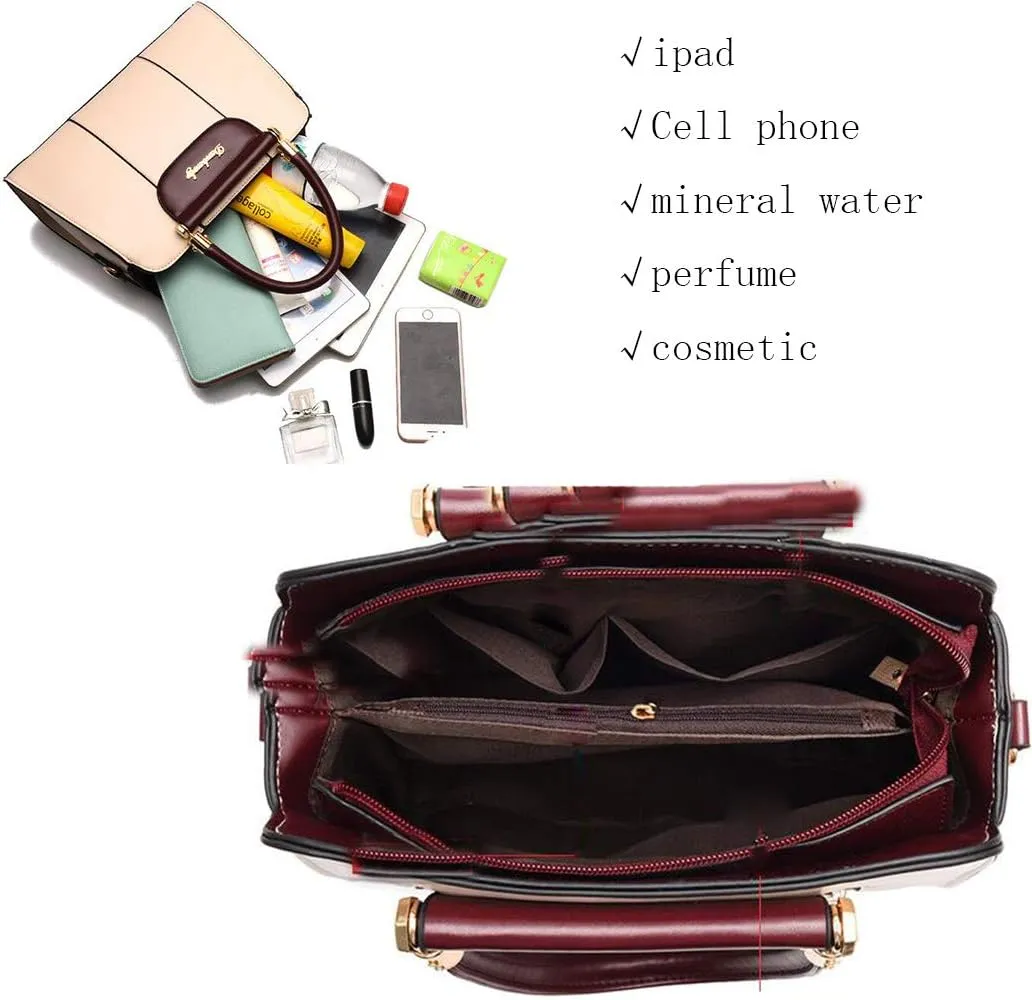 YAQUNICER Women Handbag Shoulder Bag Clutch Satchels PU Leather