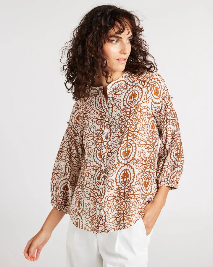Yarra Trail henna print shirt