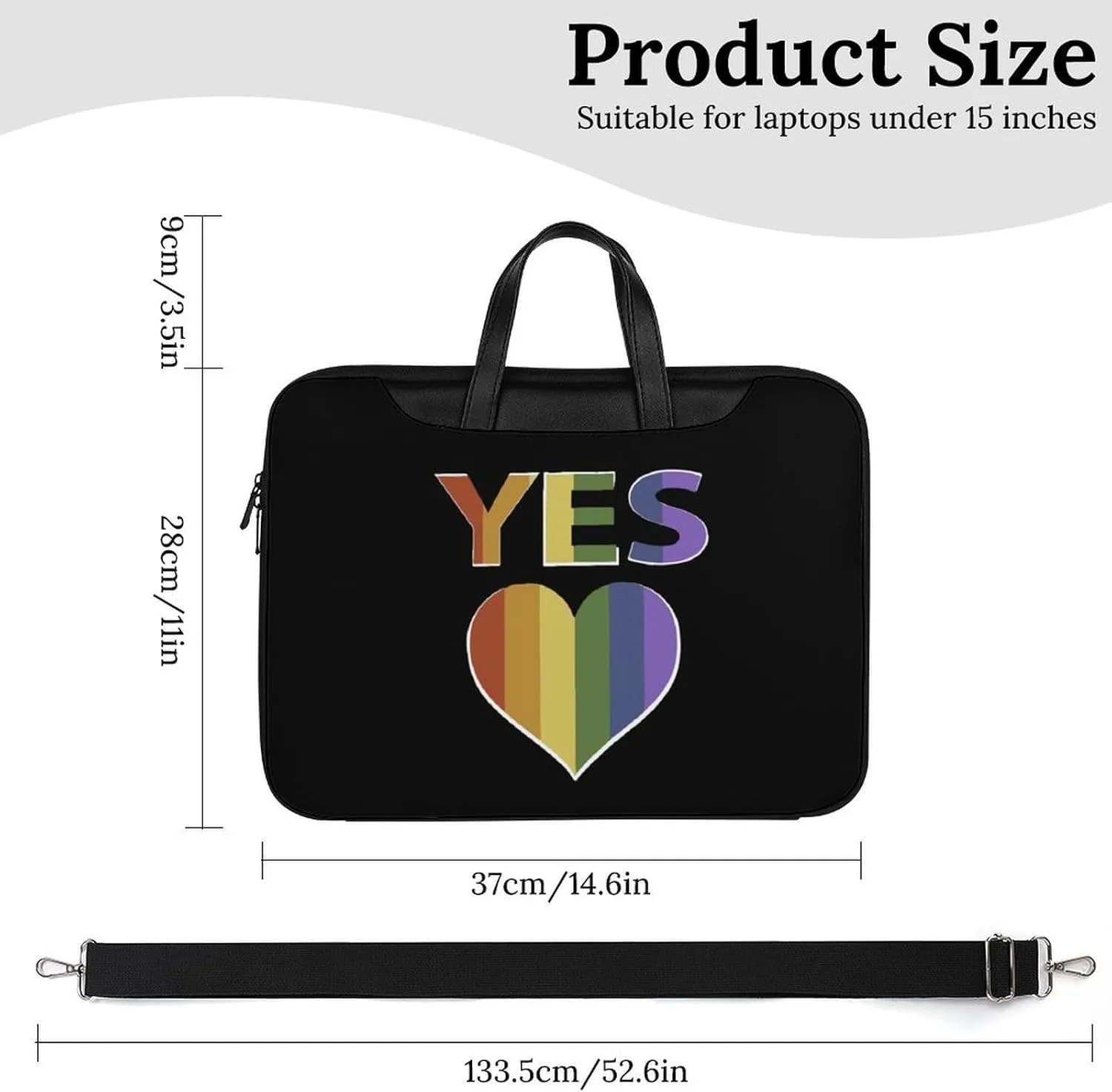 Yes Marriage Equality Lgbtq Leather Bag Laptop Case Slim Water Resistant Computer Bags with Handle Briefcase for Work