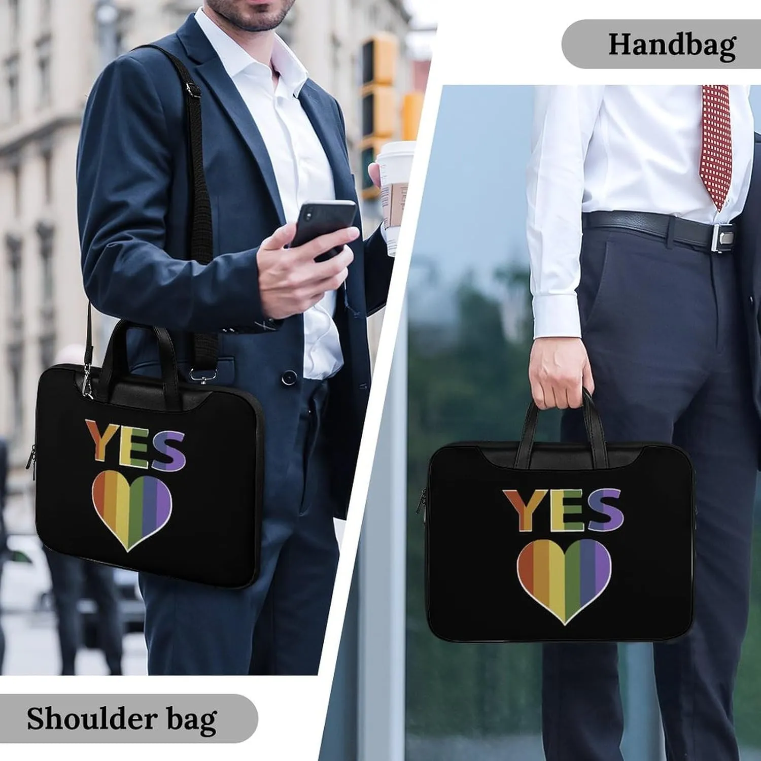 Yes Marriage Equality Lgbtq Leather Bag Laptop Case Slim Water Resistant Computer Bags with Handle Briefcase for Work