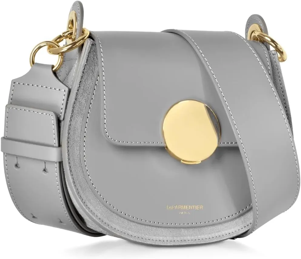 Yucca Shoulder Bag, Suede and Calf Leather, 7.9 x 6.7 x 2.4 inches