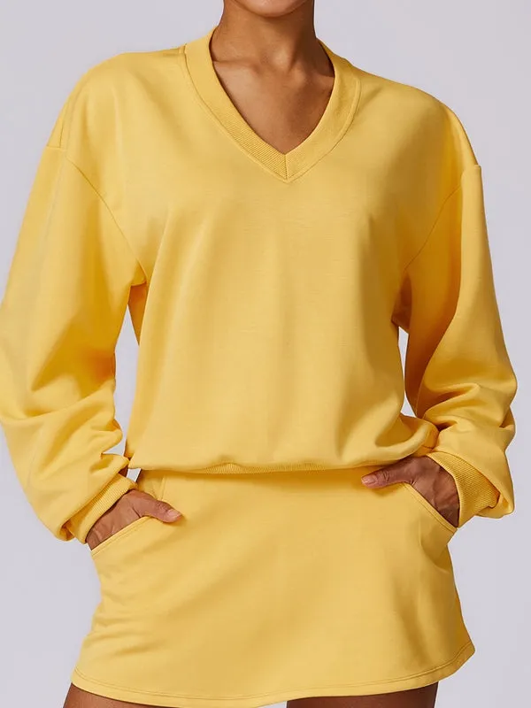 ZASUWA Female V Collar Casual Hoodies
