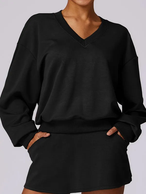 ZASUWA Female V Collar Casual Hoodies
