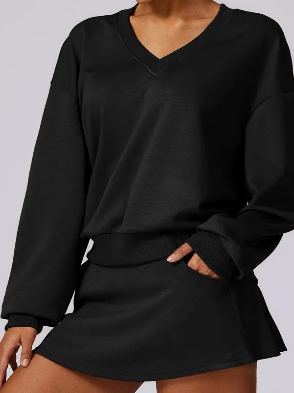 ZASUWA Female V Collar Casual Hoodies