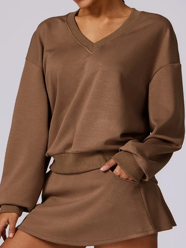 ZASUWA Female V Collar Casual Hoodies