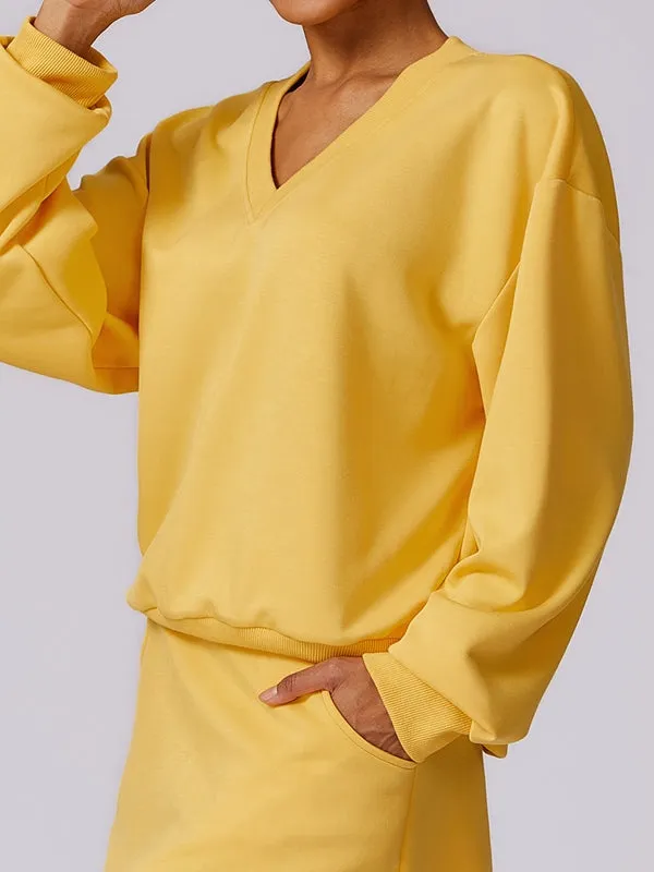 ZASUWA Female V Collar Casual Hoodies